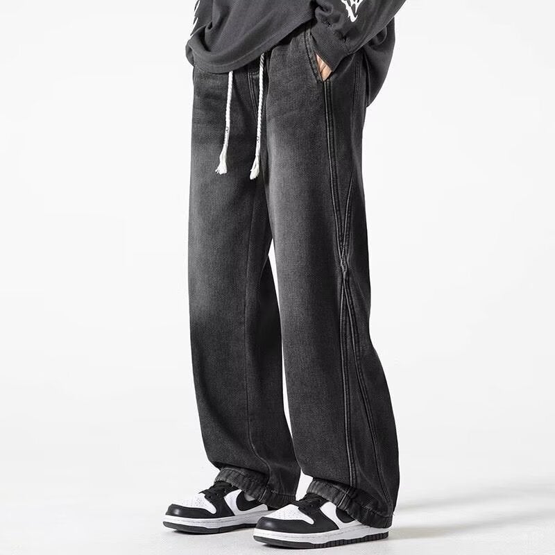 Unisex Classic Denim Jeans Loose Fit Daily Outdoor Wear - Image 3
