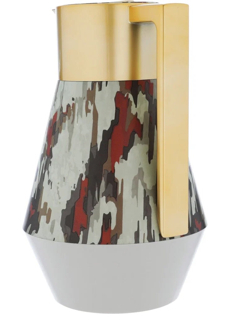Everest Thermos, 1 liter, thermal glass inner shell, plastic outer shell - golden green - Image 4