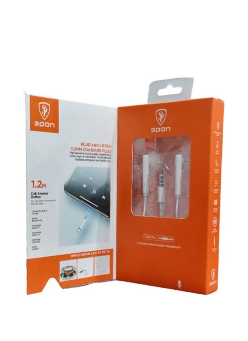 Wired Headphone for iPhone 6 Screw Input  and Supports all Android Phones, 3.5 mm AUX Port