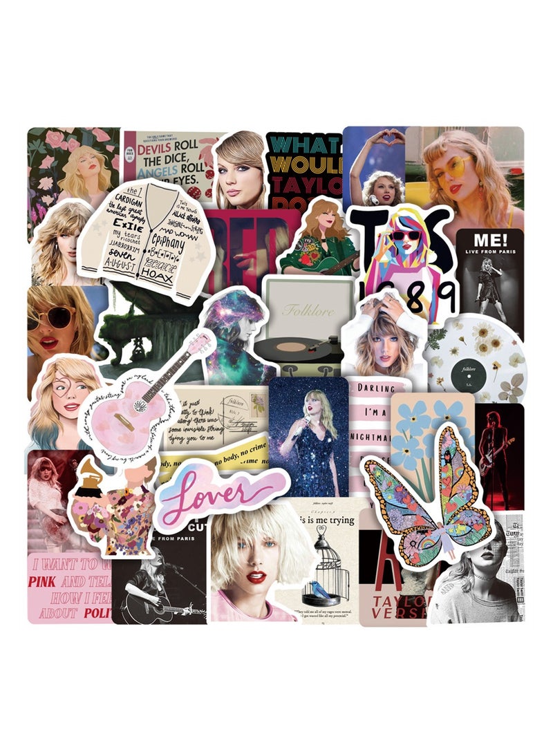 50-Piece Taylor Swift Cute Vinyl Waterproof Sticker