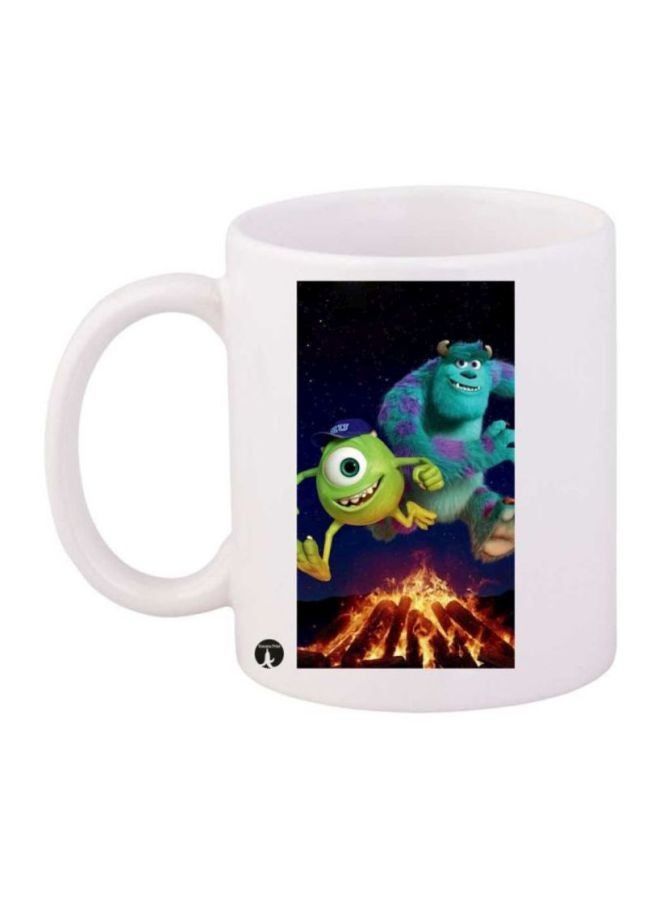RKN Monsters Inc Printed Coffee Mug White/Green/Purple - Image 1