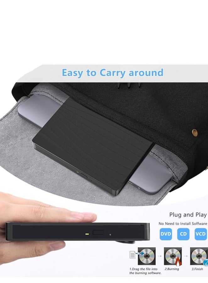 External CD/DVD Drive for Laptop, USB 3.0 & Type-C Portable CD DVD +/-RW Burner Optical  - Image 5