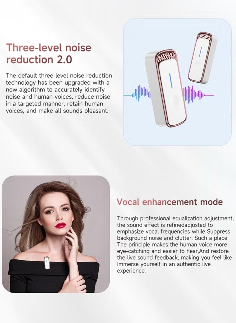 NIBEMINENT Wireless Lavalier Microphone for IOS&Android with Lightning&Type-C- with Charge Case & 20Hrs Playtime, 2 Pack Clip-On Mini Lapel Wireless Mic for Tiktok, YouTube, Podcast, Vlog, Video Recording, Live Streaming - Image 4