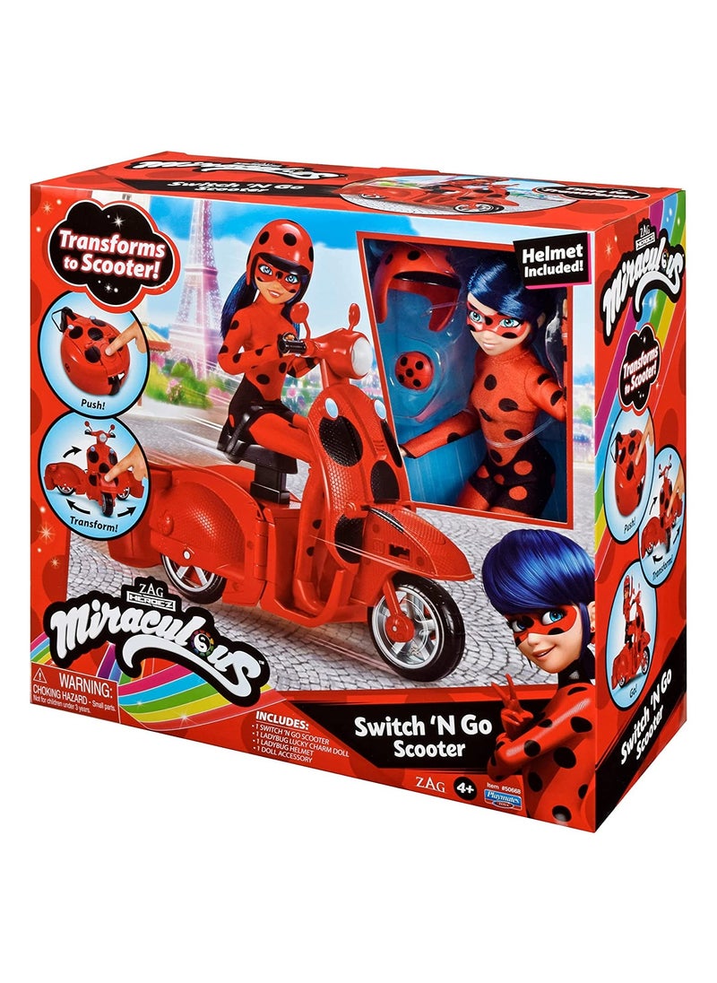 Miraculous - Switch 'n Go Scooter With Ladybug Doll - Image 1