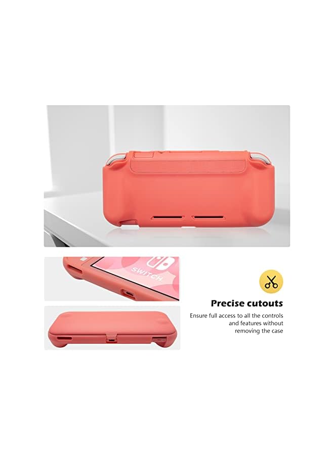 Procases Flip Cover for Switch Lite with 2 Pack Tempered Glass Screen Protectors, Slim Protective Flip Case with Magnetically Detachable Front Cover for Switch Lite 2019 -Coral - Image 5