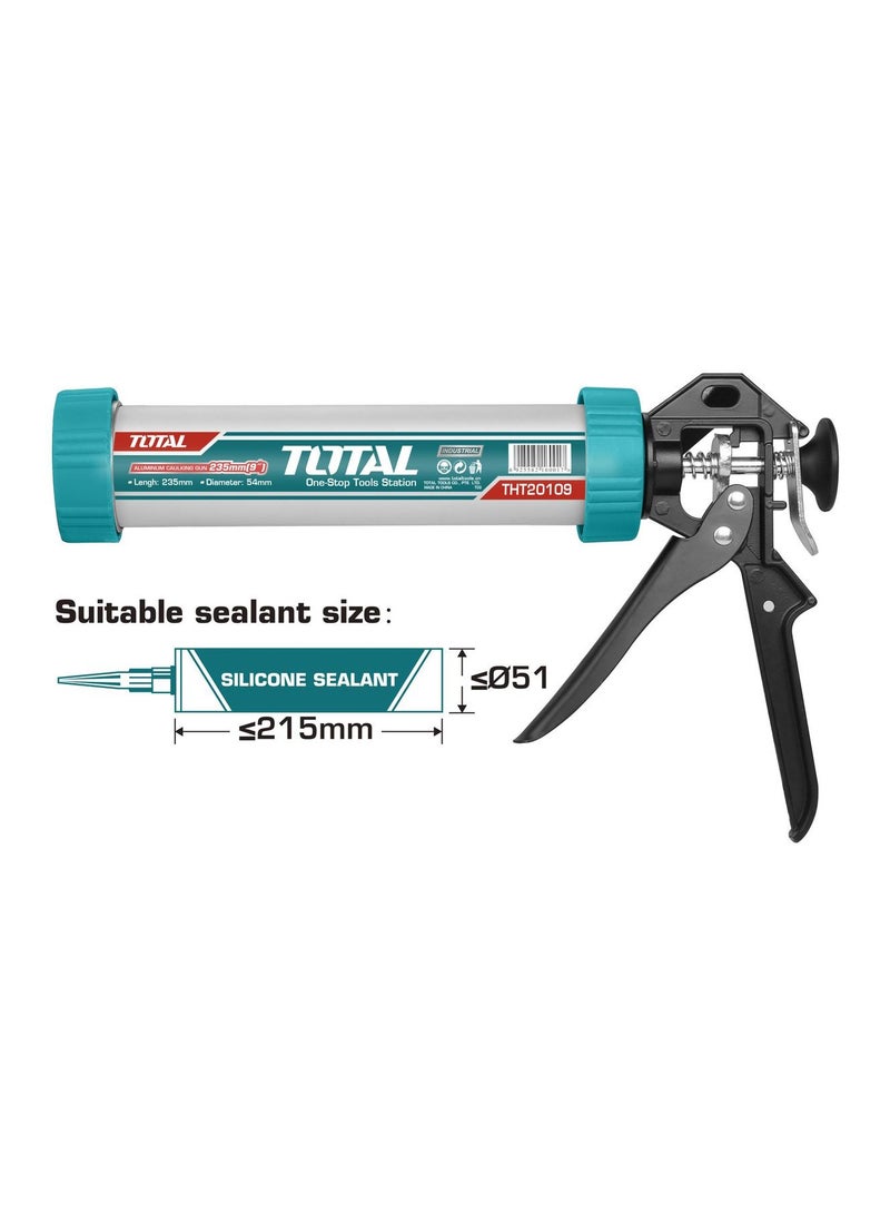 TOTAL 9" Aluminum Caulking Gun – Lightweight & Durable | 230mm Length, 51mm Diameter  - Image 3