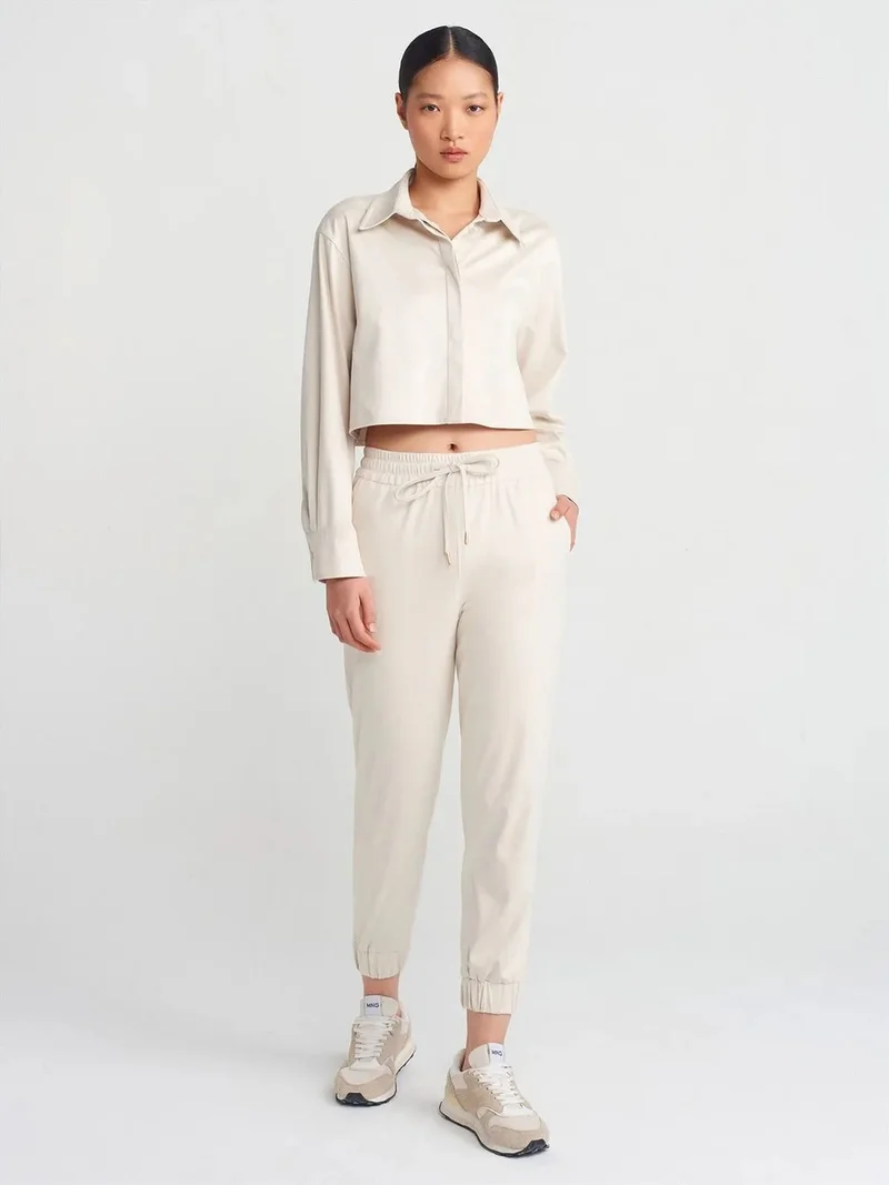 ديلفين Dilvin Faux Suede Jogger Pants