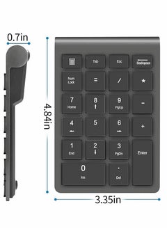 22 Keys Bluetooth Wireless Number Pad Rechargeable 10Key 2.4GHz Numeric Keypad Efficiently Data Entry with Arrow for Laptop Desktop MacBook Pro Air iMac iPhone iPad - pzsku/Z1167C8984B1E728130A4Z/45/_/1709300717/4f85dca9-88a1-47f0-804d-3c79faa7f58a