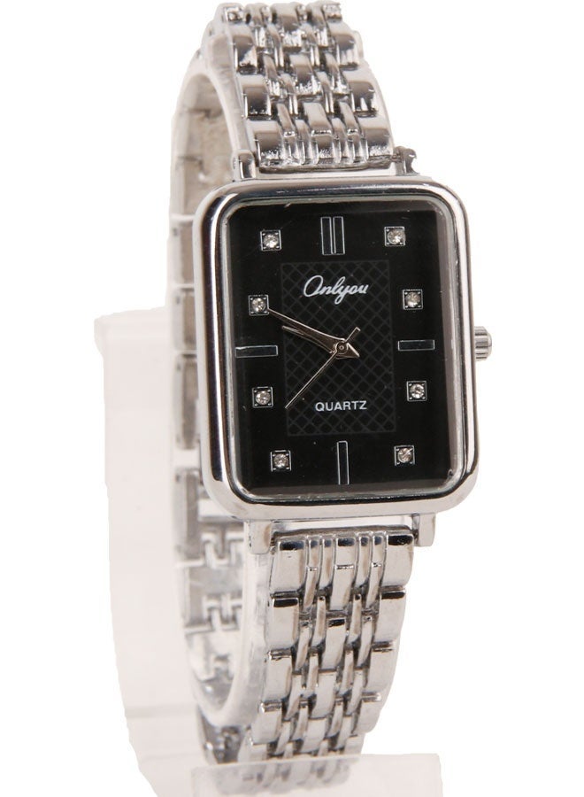 Onlyou Women's Quartz Wrist Watch – Silver Stainless Steel Strap – Rectangular Design – Suitable for Daily Use - Image 5