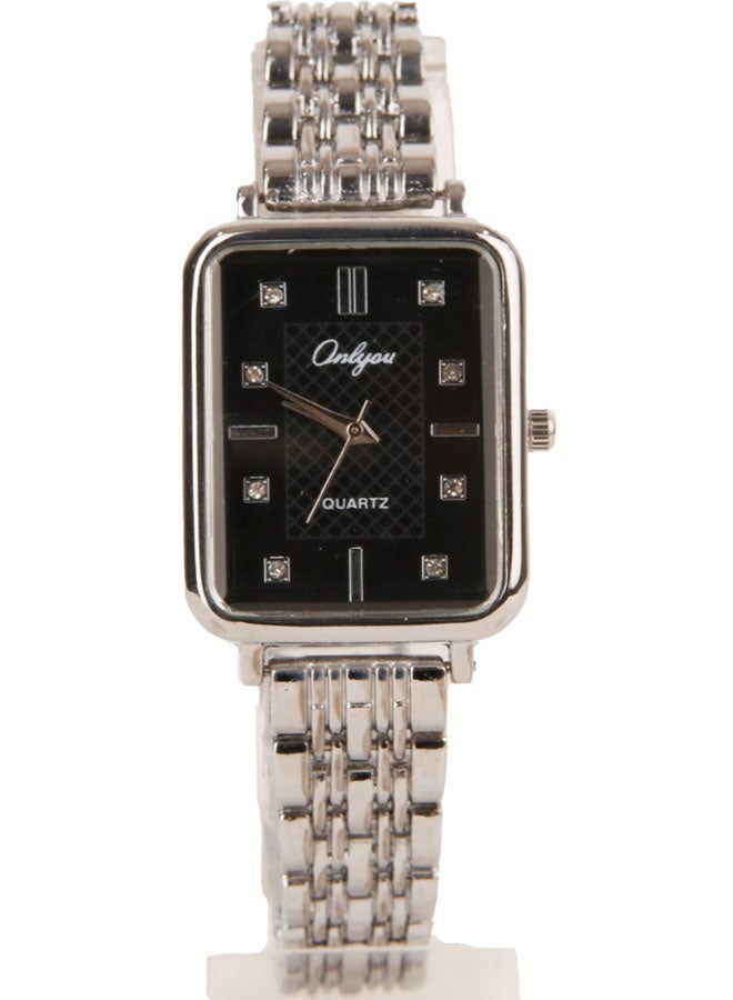 Onlyou Women's Quartz Wrist Watch – Silver Stainless Steel Strap – Rectangular Design – Suitable for Daily Use - Image 3