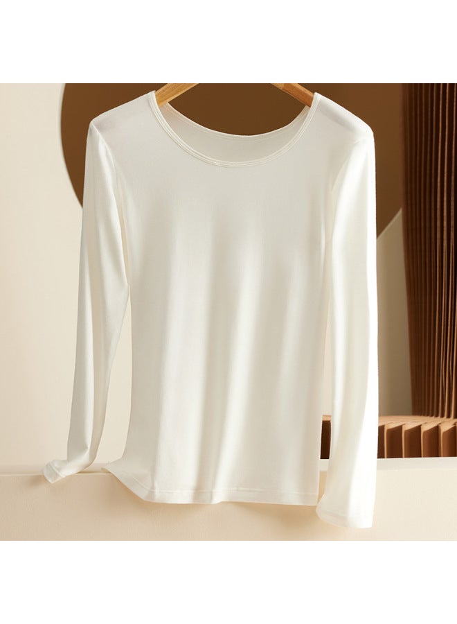 Autumn And Winter Modal Autumn Clothes Women's Tight Inner Wear Round Neck Thermal Underwear Bodybuilding Outer Wear Bottoming Plus Size Bottoming Shirt