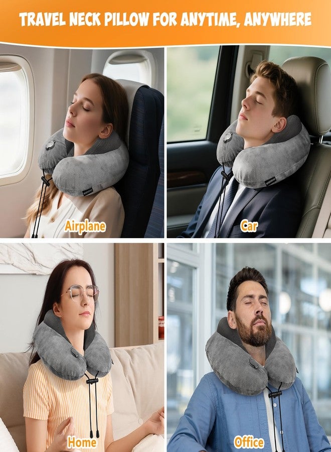Rewondah Inflatable Neck Pillow - Comfortable Inflatable Travel Neck Pillow for Airplanes, Trains, Cars, Blow up Neck Pillows for Air Travel, Portable & Washable, Perfect for Long Journeys - Image 3