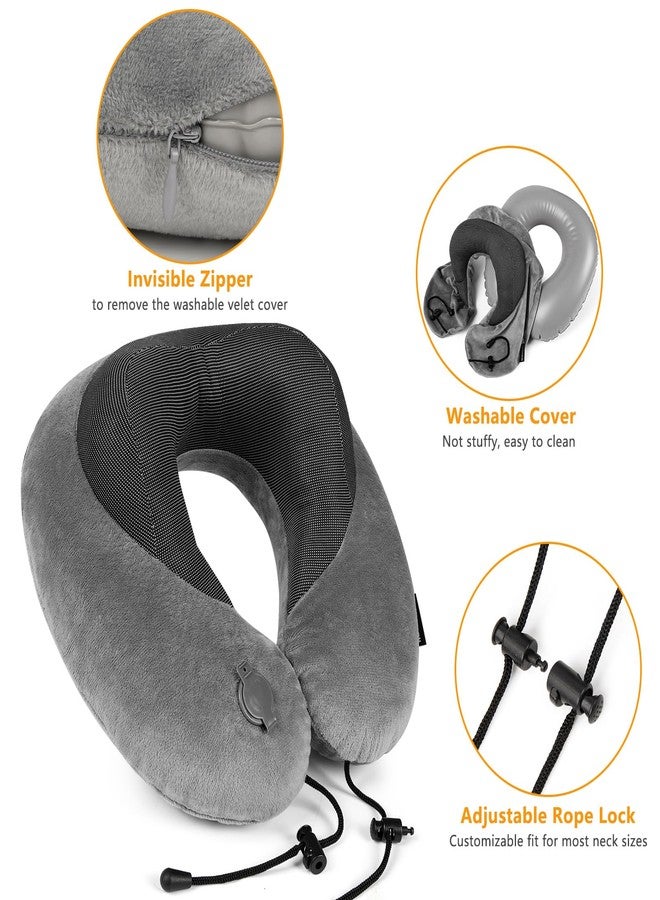 Rewondah Inflatable Neck Pillow - Comfortable Inflatable Travel Neck Pillow for Airplanes, Trains, Cars, Blow up Neck Pillows for Air Travel, Portable & Washable, Perfect for Long Journeys - Image 4