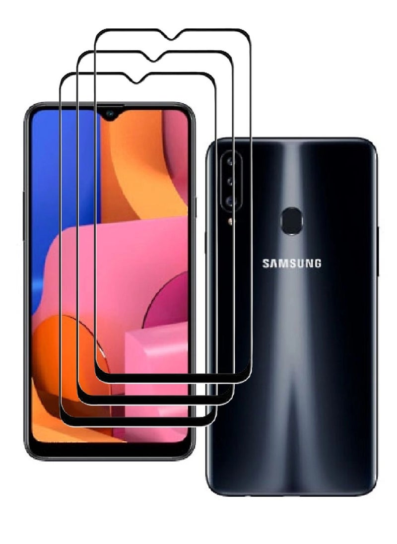 AINA 3 Pieces Tempered Glass Screen Protector 5D Designed For Samsung Galaxy A20s Full Glue Edge to Edge Full Screen Coverage And Bubble Free - Image 1