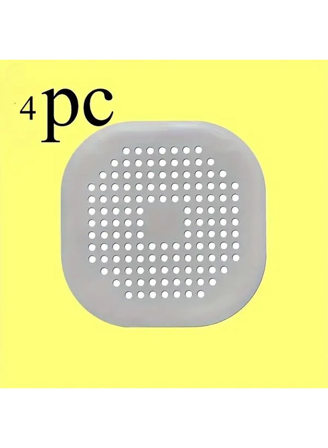Grey 4pcs Bathroom Drain Covers Anti Clog Mesh Filter For Shower Bathtub Sink - Image 4