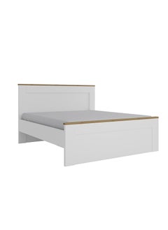 DANUBE HOME Danube Home Pera King Bed Sturdy Modern Design Wooden Double Bed Frame Furniture L 214.8 x W 187.7 x H 120 cm White/Light Oak  - Image 1