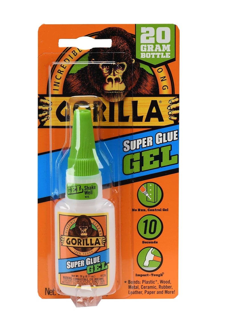Gorilla Super Glue Gel, Clear Glue, 20 Gram - Image 1