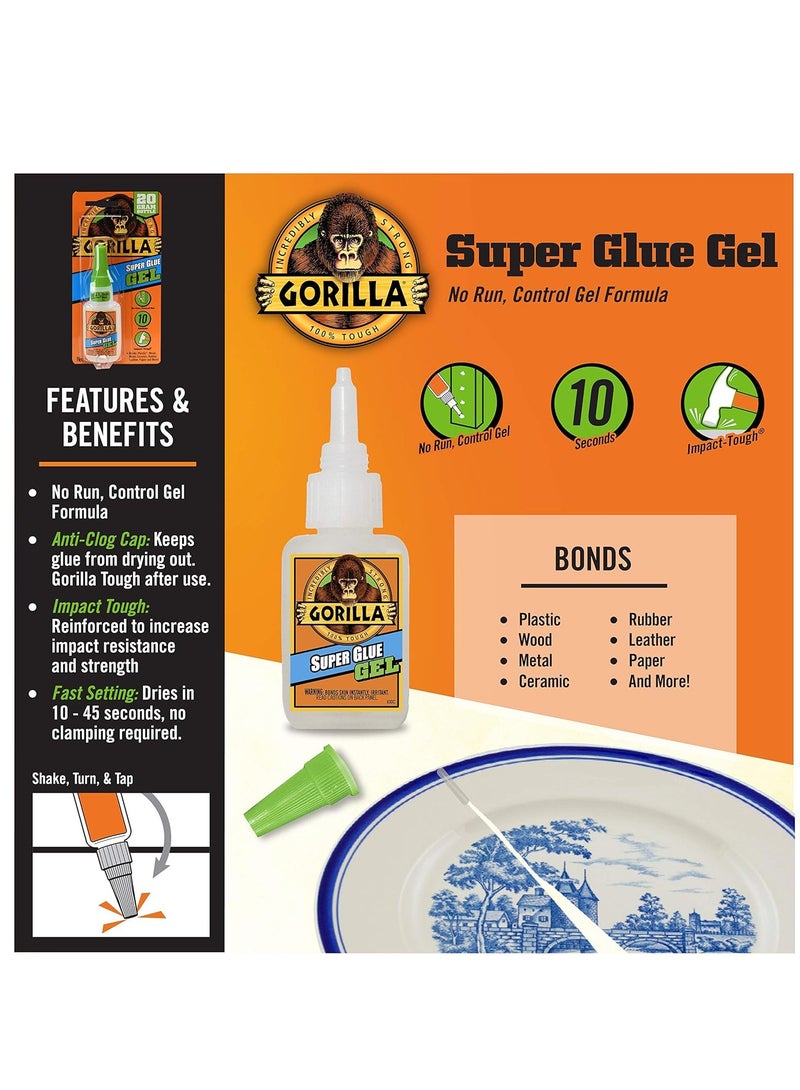 Gorilla Super Glue Gel, Clear Glue, 20 Gram - Image 3