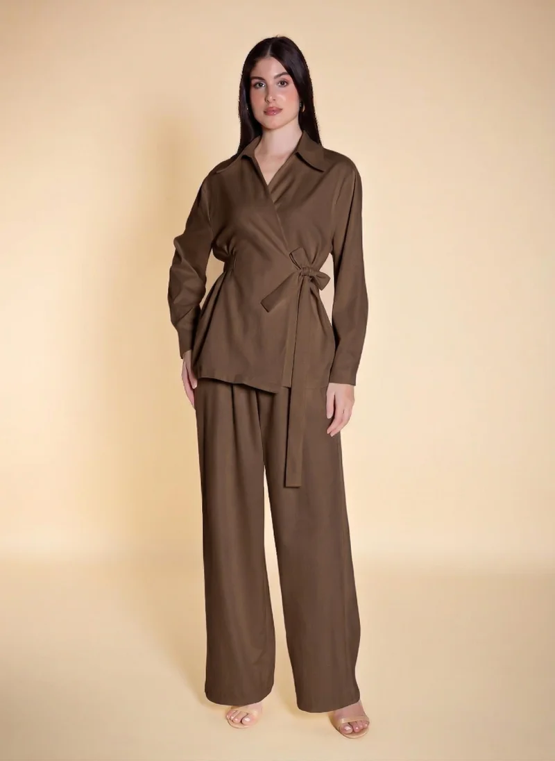 شايبس BELTED BLOUSE SET