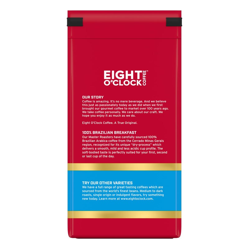 Eight O'Clock Coffee 100% Brazilian Breakfast Ground Coffee, Medium Roast, 11 Ounce (Pack of 1) - Image 2