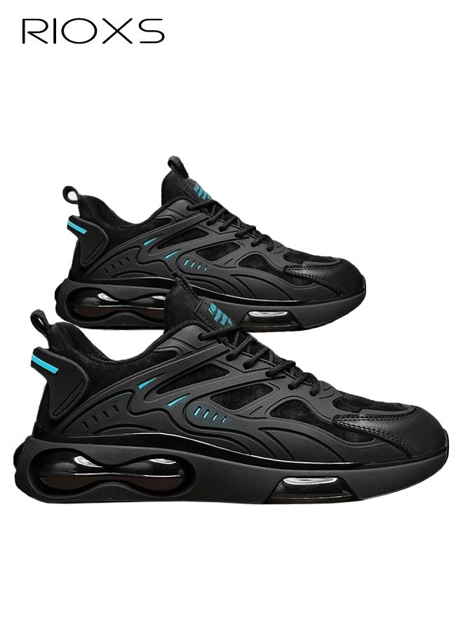 RIOXS Men's Sneakers, Fashion Chunky Athletic Shoes, Casual Sports Shoes For Men, Non-Slip Hiking Shoes, Lightweight Outdoor Running Shoes, Breathable Sneakers For Long Standing Work/ Walking/ Sports/ Travel, Comfy Platform Shoes For Dad Boyfriend Husband  - Image 1