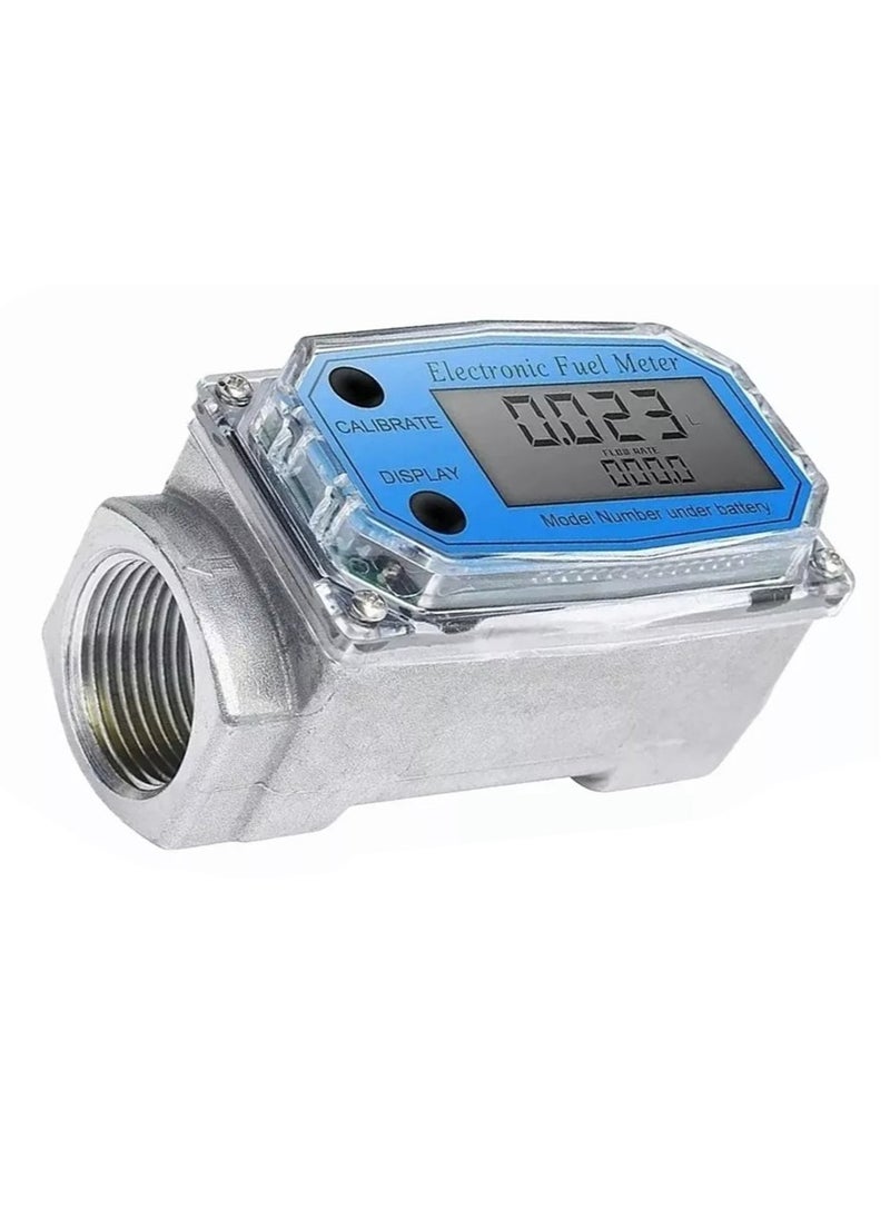 Generic 1 Inch Turbines FlowMeter LCD Digital Flowmeter 10-100LPM ±1% Accuracy for Diesel Gasoline Kerosene Methanol Water  - Image 3