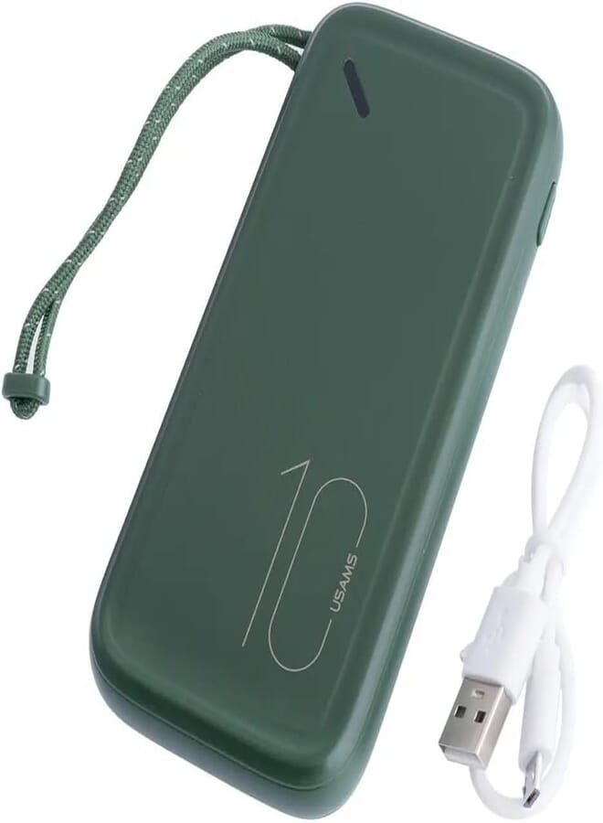 USAMS Usams us-cd150 pb56 dual usb power bank with lanyard 10000mah - green