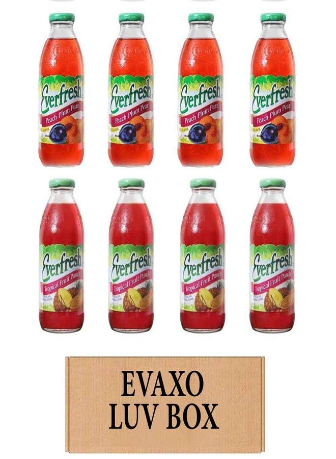 EVAXO LUV BOX- variety Everfresh Juice 16 oz. pack of 8, Everfresh Peach Plum Pear, Everfresh Tropical Fruit Punch. by evaxo - Image 1