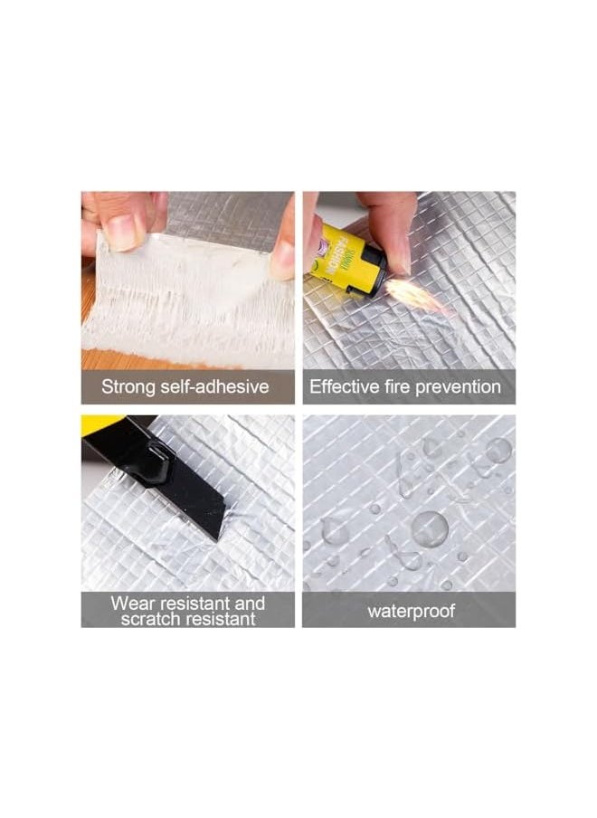 PROMASS promass 2 Pack 5cm x 5m Butyl Tape Waterproof Sealing Tape Aluminum Foil Butyl Rubber Tape for RV Repair Window Pipe Metal Roof Gutter Leak Patching  - Image 4