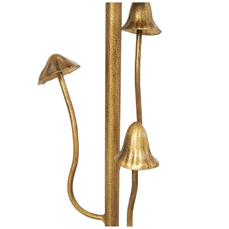 Deco 79 Metal Abstract Decorative Candle Holder Mushroom Inspired Candle Stand, Set of 2 Candlestick Holder 10", 7" H, Gold - Image 5