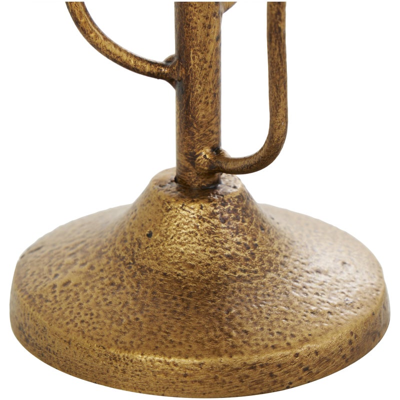 Deco 79 Metal Abstract Decorative Candle Holder Mushroom Inspired Candle Stand, Set of 2 Candlestick Holder 10", 7" H, Gold - Image 4