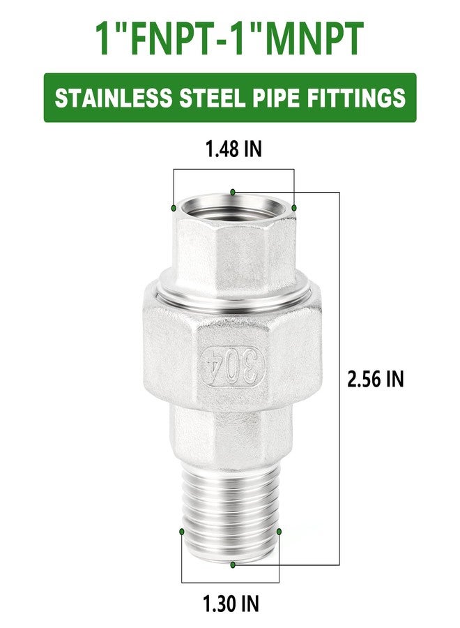 TAISHER 1PCS 304 Stainless Steel Union，1" NPT Male x 1" NPT Female Cast Pipe Fitting - Image 2