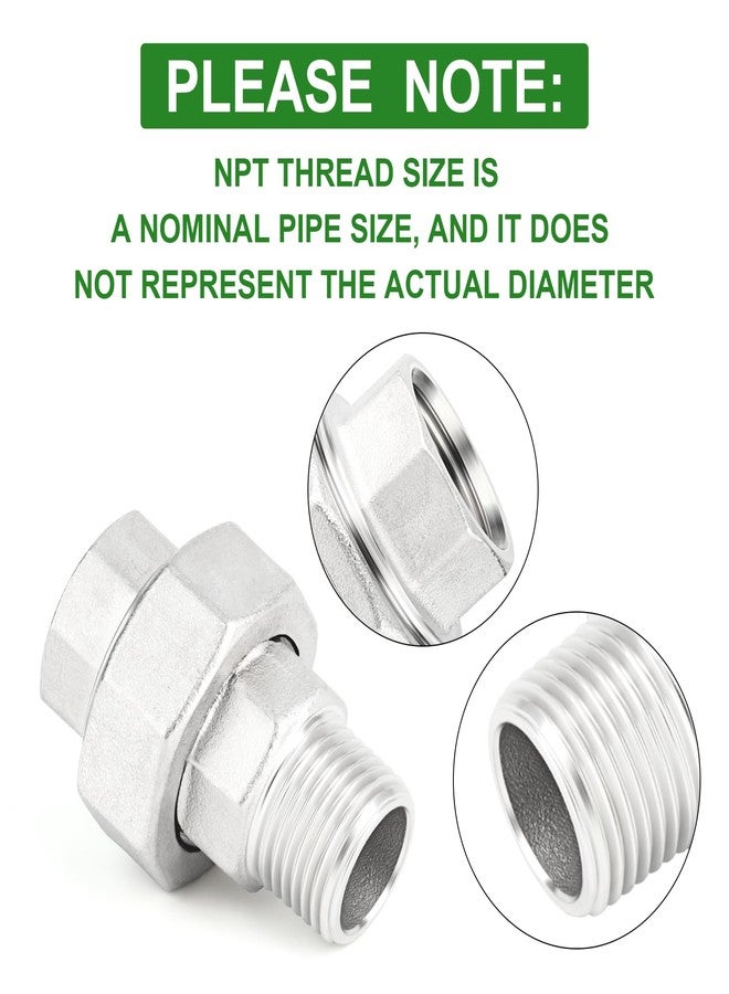 TAISHER 1PCS 304 Stainless Steel Union，1" NPT Male x 1" NPT Female Cast Pipe Fitting - Image 3
