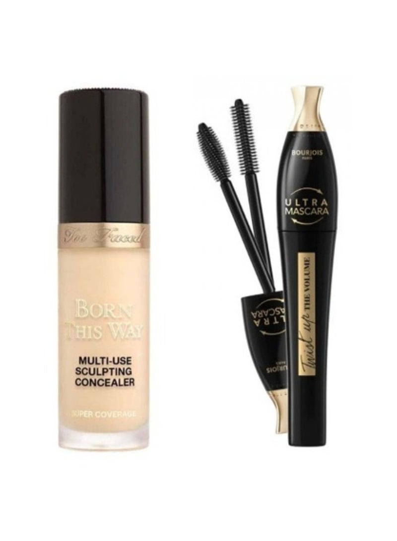 Too FacedCosmetics Too Faced Vanilla Concealer + Twist Up The Volume Mascara - Ultra Black - Image 1