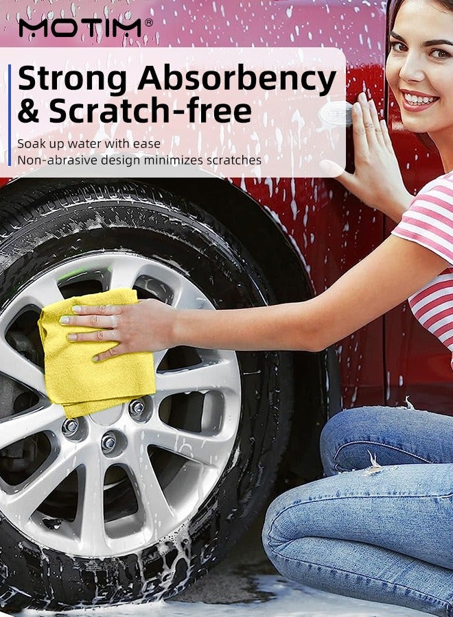Motim 50 Pcs/Box, Car Microfiber Cleaning Towel, Reusable Soft Water Absorbent Car Drying Towel, Wet and Dry for Car Cleaning, Windows, Screen and Kitchen, 30x30CM - Image 4