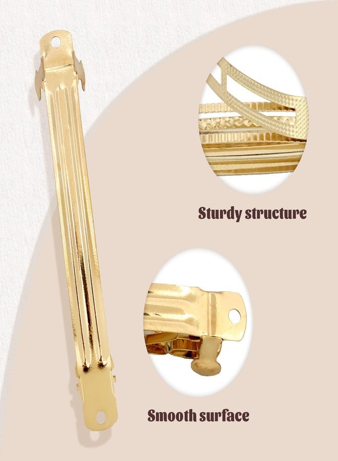 Cinaci 20 Pack 10cm /4 Inch Blank Plain DIY Craft Gold Metal French Hair Barrettes Snap Hair Clips Clasps for Women Girls Teens Hair Accessories (4 Inch) - Image 5