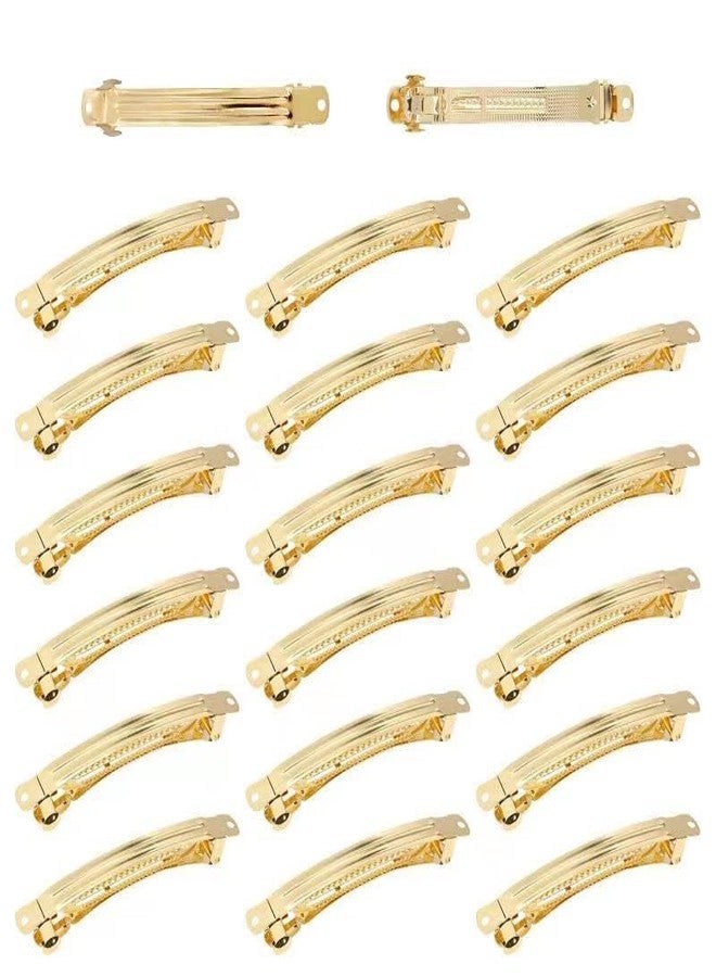 Cinaci 20 Pack 10cm /4 Inch Blank Plain DIY Craft Gold Metal French Hair Barrettes Snap Hair Clips Clasps for Women Girls Teens Hair Accessories (4 Inch) - Image 2