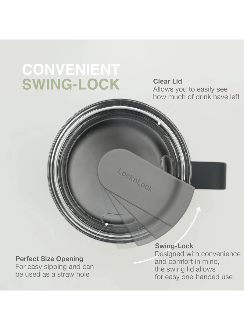 LocknLock LocknLock Metro Mug  355ml Pack of Two – Insulated BPA-Free Stainless Steel Mugs with Handles & Spill-Resistant Lids for Hot & Cold Drinks