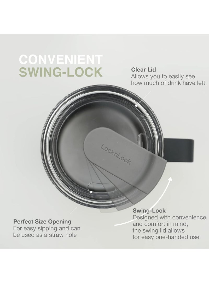 LocknLock كوب لوكن لوك مترو 355 مل عبوة من اثنين - أكواب ستانلس ستيل معزولة خالية من BPA مع مقابض وأغطية مقاومة للتسرب للمشروبات الساخنة والباردة - Image 2