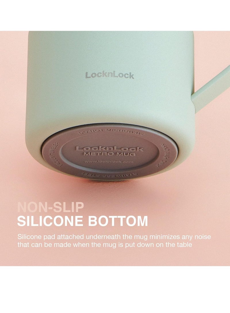 LocknLock كوب لوكن لوك مترو 355 مل عبوة من اثنين - أكواب ستانلس ستيل معزولة خالية من BPA مع مقابض وأغطية مقاومة للتسرب للمشروبات الساخنة والباردة - Image 4