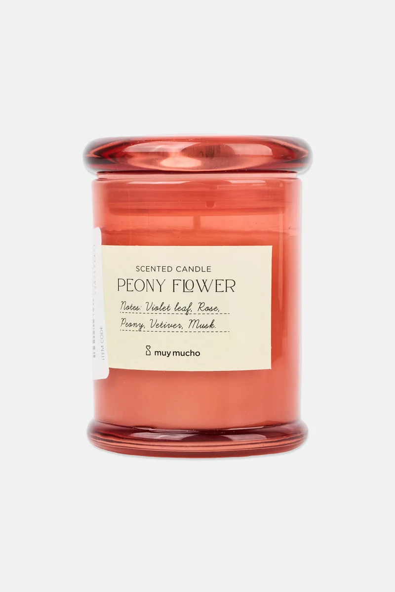 موي موتشو شمعة عطرية برائحة زهرة الفاوانيا، حمراء