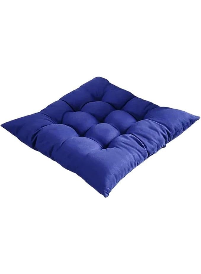 40 x 40 cm capitone shawl set with high-density fiber filling, comfortable design, bright colors, and a tie for fixing, ideal for balconies, cafes, and chalets, 3 pieces, blue - Image 2
