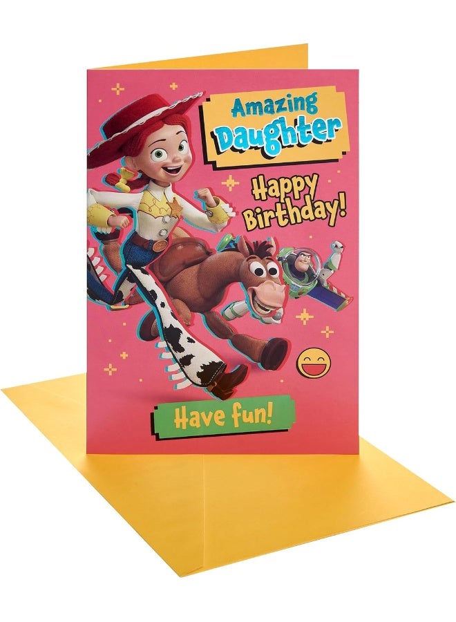 UK Greetings Disney Toy Story 5 Amazing Daughter Have Fun! Happy Birthday Greeting Card (14.9 x 22.9 cm) - Image 1