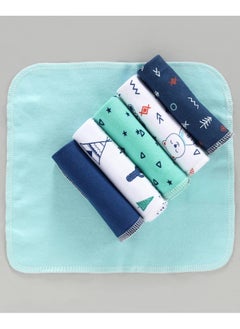 babyhug Babyhug 100% Cotton Soft Absorbent Wash Cloths, Multicolor - Pack of 6 for Babies (0-24 Months)  - Image 1