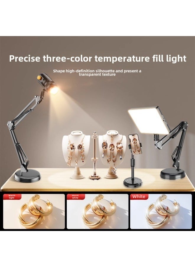 Generic Desktop Live Lights Special Spotlight Spotlight Anchor Sitting Shot Jewelry, Jade And Jade Play-Light Source Color:【double Lights|Hand Broadcast Diamond Flash Set] 25w Spotlight + 45w Full Screen Fill Light + Starlight Mirror (comes With Hand Broadcast Bracket)  - Image 5