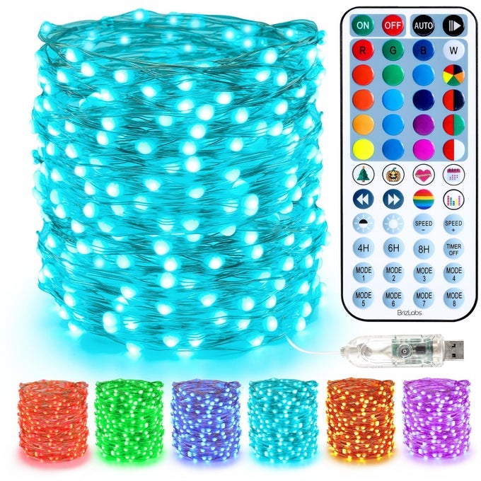 CHRISTMAS FAIRY STRING LIGHTS 33FT 100 LED COLOR CHANGING CHRISTMAS FAIRY LIGHTS WITH REMOTE TIMER USB RAINBOW CHRISTMAS LIGHTS GREEN ST PATRICKS DAY LIGHT FOR XMAS HALLOWEEN PARTY WEDDING