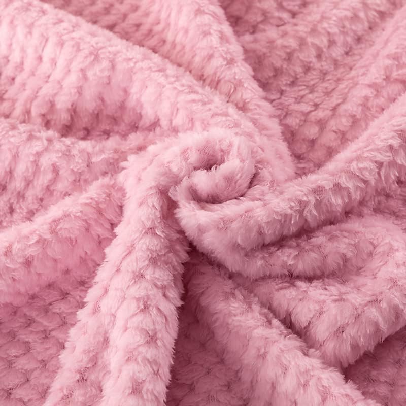 VIDSID Plush blanket, Super Soft and Warm 100 * 150cm Throw Blanket for Couch, Cozy, Fuzzy and Lightweight (Pink 100 * 150cm) - Image 3