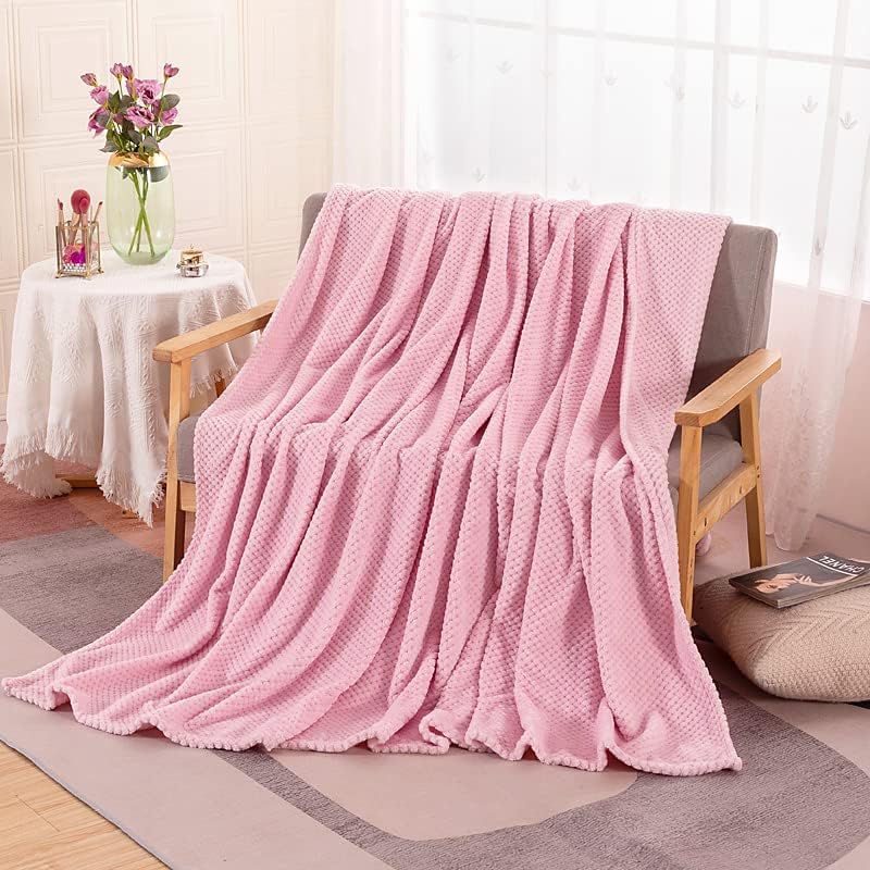 VIDSID Plush blanket, Super Soft and Warm 100 * 150cm Throw Blanket for Couch, Cozy, Fuzzy and Lightweight (Pink 100 * 150cm) - Image 2