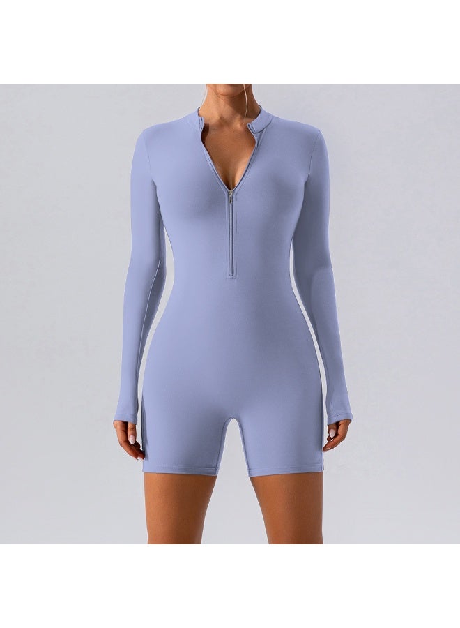 Yoga Set Women's Jumpsuits One-Piece Suit Zipper Long Sleeve Gym Push Up Workout Clothes Fitness Bodysuit Sportswear Tracksuit  - Image 1