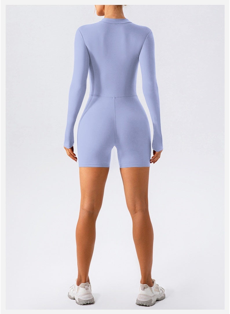 Yoga Set Women's Jumpsuits One-Piece Suit Zipper Long Sleeve Gym Push Up Workout Clothes Fitness Bodysuit Sportswear Tracksuit  - Image 2